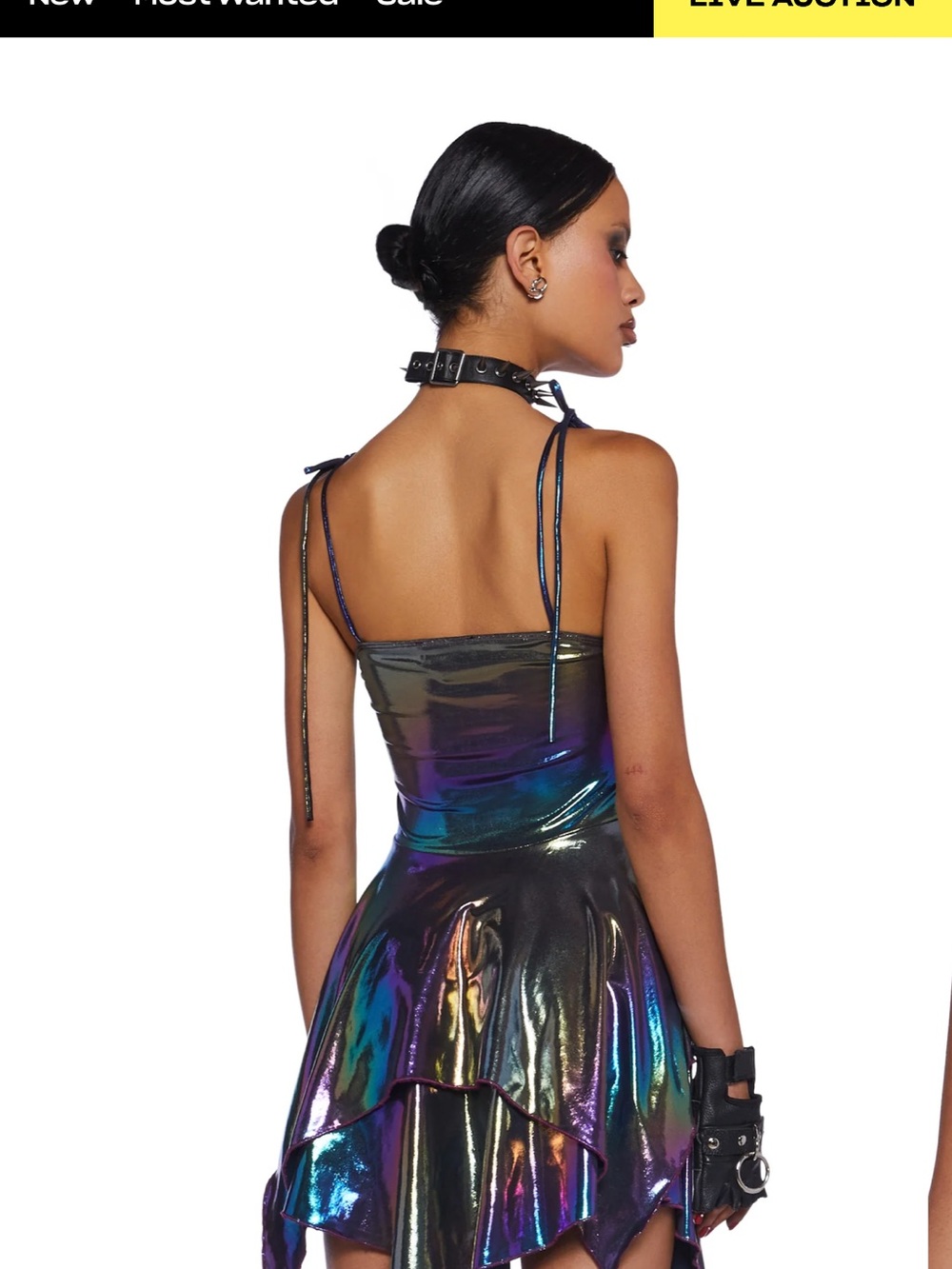 Dolls Kill Iridescent Purple Blue Green Mini Dress - Picture 2 of 5
